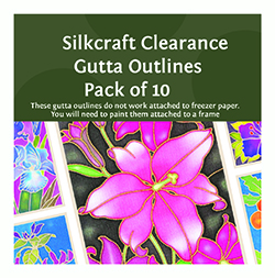 Silkcraft Clearance Pack of 10 Gutta Outlines - NEED To use attached to a frame 10x15cm